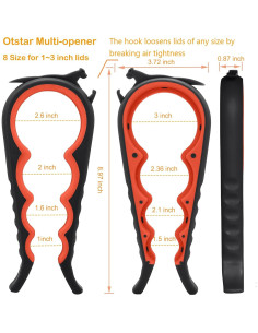 Abridor de Tarros Multifuncional Otstar 6 en 1 - Negro y Rojo 2