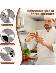 Frascos de Especias ComSaf 118ml 6PCS con Tapas Ajustables 2