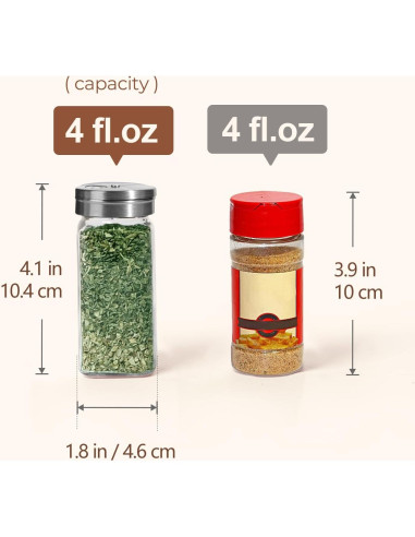 Frascos de Especias ComSaf 118ml 6PCS con Tapas Ajustables