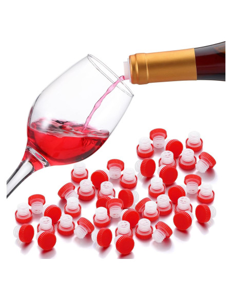 72 Vertedores de Vino Lento Qinyoung con Tapa Roja