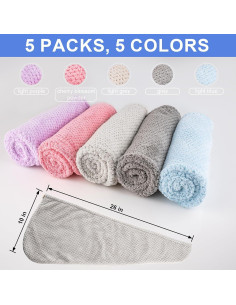 Paquete de 5 Toallas de Microfibra XEMGUE para Cabello 66x25cm 2