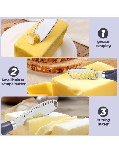 Cuchillo para Mantequilla LemonBest 3 en 1 Acero Inoxidable