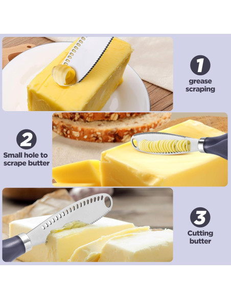 Cuchillo para Mantequilla LemonBest 3 en 1 Acero Inoxidable