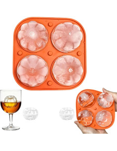 Molde de Hielo 3D Calabaza RIICFDD con Tapa Silicona 14x14cm 2