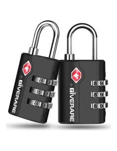 2 Candados de Equipaje GIVERARE Aprobados por TSA - Negro