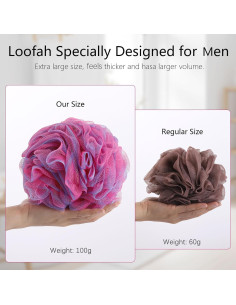 Esponja de Baño Loofah Grande XXL BTYMS - Paquete de 4 2