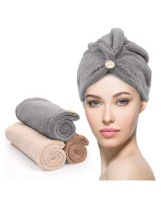 Toallas de Microfibra para Cabello YFONG - 3 Unidades Absorbentes