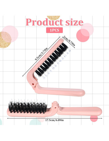 Cepillo de Pelo Plegable Zyghjort Rosa 17.5 cm Cerda de Jabalí