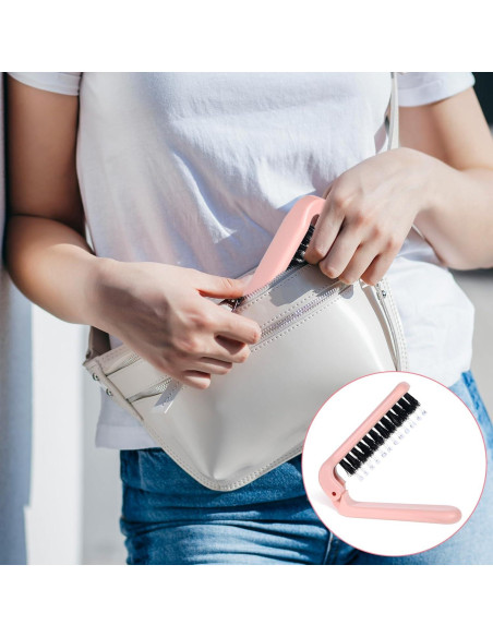 Cepillo de Pelo Plegable Zyghjort Rosa 17.5 cm Cerda de Jabalí