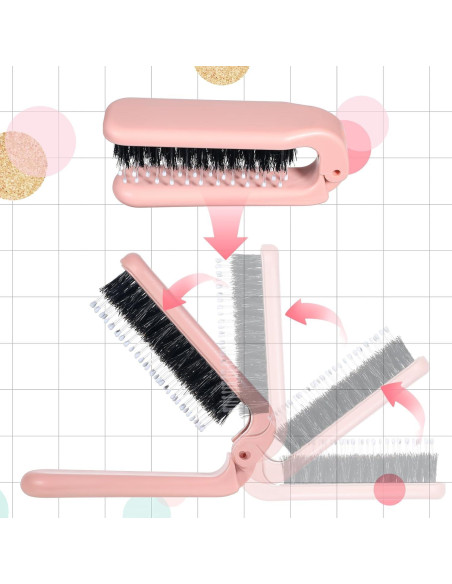 Cepillo de Pelo Plegable Zyghjort Rosa 17.5 cm Cerda de Jabalí