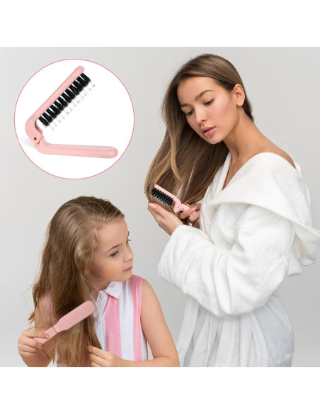 Cepillo de Pelo Plegable Zyghjort Rosa 17.5 cm Cerda de Jabalí