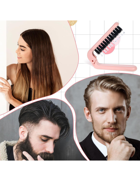 Cepillo de Pelo Plegable Zyghjort Rosa 17.5 cm Cerda de Jabalí