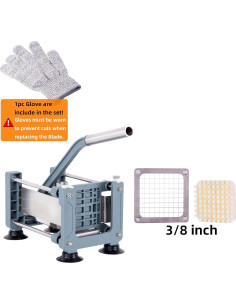 Cortador de Papas Fritas Rismanor Verde Acero Inoxidable 3 Grosores 2