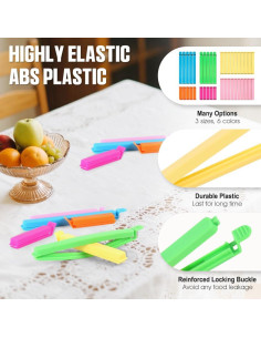 40 Clips de Plástico para Bolsas de Comida Chyaya - 3 Tamaños 2