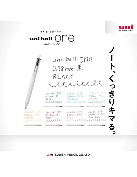 Bolígrafo de Tinta Gel Uni-Ball One 0.38mm Set 8 Colores