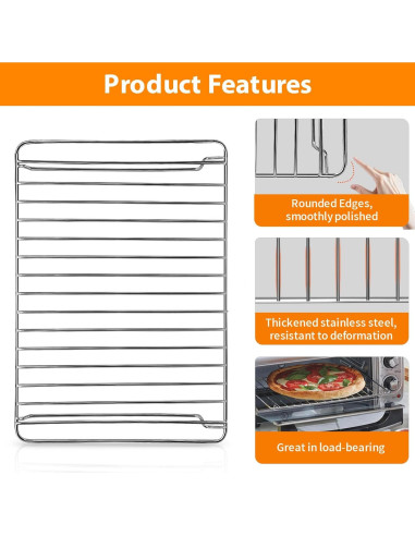 Bandeja de Acero Inoxidable para Horno Tostador Hamilton Beach 32x22 cm