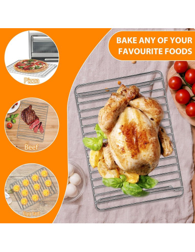 Bandeja de Acero Inoxidable para Horno Tostador Hamilton Beach 32x22 cm