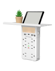 Extensor de Enchufe con Estante y Luz Nocturna Shiningwell