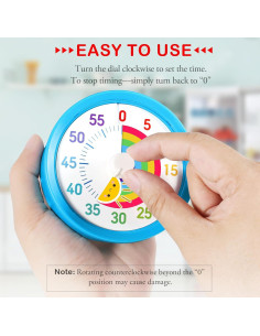 Temporizador Visual Secura 60 Minutos Arcoíris Azul y Sol 2