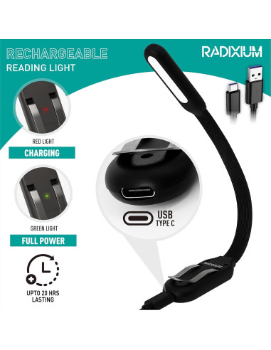 Luz de Libro Recargable Somisgarden AI4820BM LED 4 Temperaturas