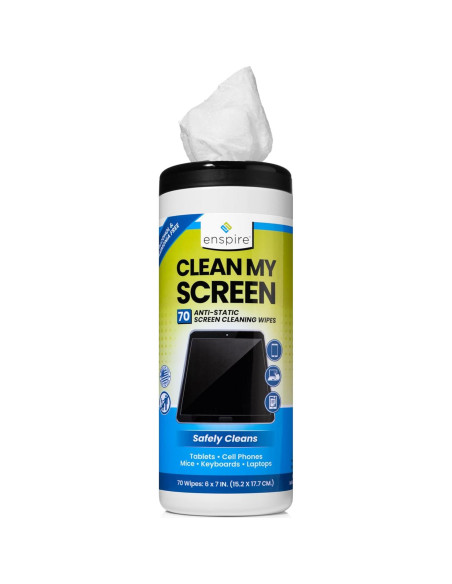 Toallitas de Limpieza Antiestáticas Enspire 70 Unidades 15.24x17.78cm