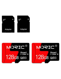 Paquete 2 Tarjetas Micro SD 128GB MORIC C10 A1 Alta Velocidad