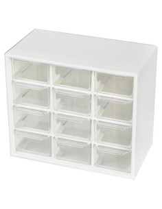 Organizador de Escritorio JIAFUJIN 12 Cajones Plástico Blanco