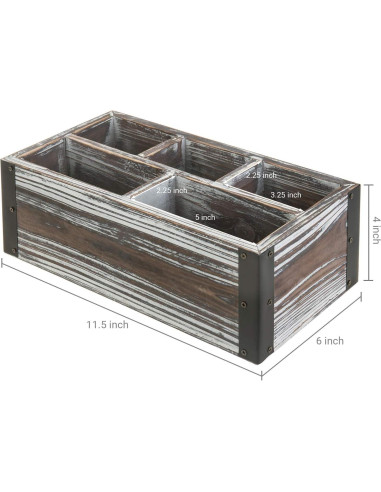 Soporte Organizador de Control Remoto MyGift Madera Rústica 5 Compartimentos