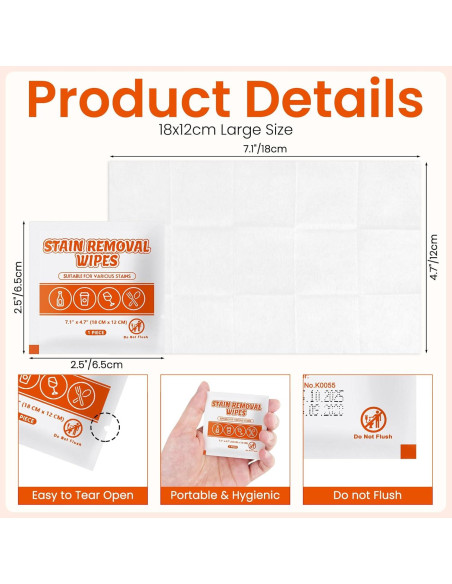 Toallitas Quitamanchas Húmedas RSQAZQ 50 Unidades Viaje