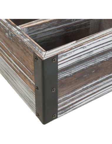 Soporte Organizador de Control Remoto MyGift Madera Rústica 5 Compartimentos