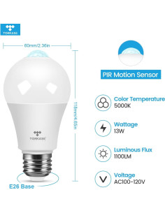 Bombillas LED TORKASE 13W con Sensor de Movimiento 3Pack 2