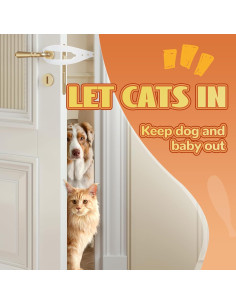 Cierre de puerta para gatos TGIOW ajustable 6.35-15.24 cm blanco 2