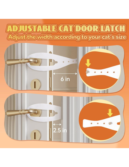 Cierre de puerta para gatos TGIOW ajustable 6.35-15.24 cm blanco