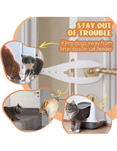 Cierre de puerta para gatos TGIOW ajustable 6.35-15.24 cm blanco