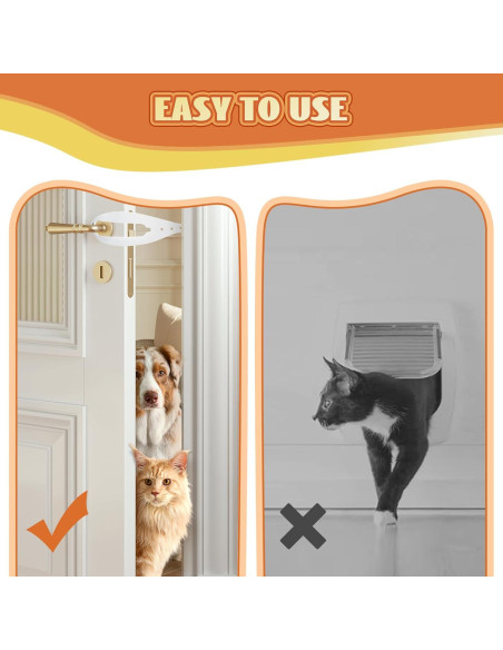 Cierre de puerta para gatos TGIOW ajustable 6.35-15.24 cm blanco