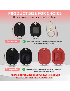 Funda de Llave de Coche ANHBKAR de Cuero PU Negra Grande 2