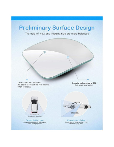 Espejo de Punto Ciego CUNCUI 5 cm Convexo Ajustable 360