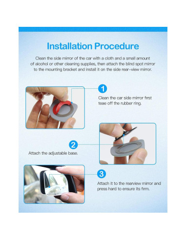 Espejo de Punto Ciego CUNCUI 5 cm Convexo Ajustable 360