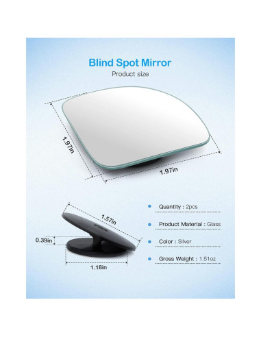 Espejo de Punto Ciego CUNCUI 5 cm Convexo Ajustable 360