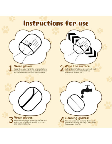 Guantes de Aseo Doble Cara FAIRLONG para Mascotas 2pcs