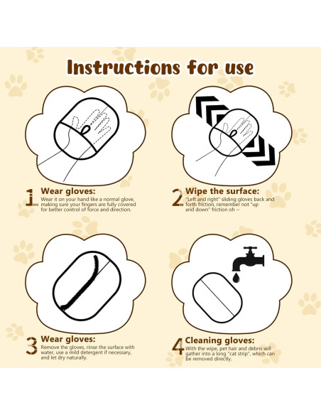 Guantes de Aseo Doble Cara FAIRLONG para Mascotas 2pcs