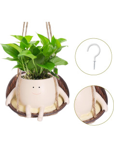 Maceta Colgante NINIPAPA Silla de Columpio Resina 7.6cm 2
