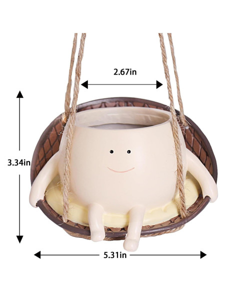 Maceta Colgante NINIPAPA Silla de Columpio Resina 7.6cm