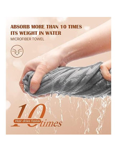 Toalla de Microfibra para Cabello POPCHOSE - Secado Rápido 3 Pzs 2