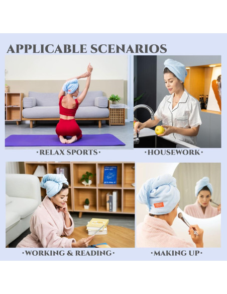 Toalla de Microfibra para Cabello YoulerTex - Paquete de 2 Gris - 25.4x66 cm