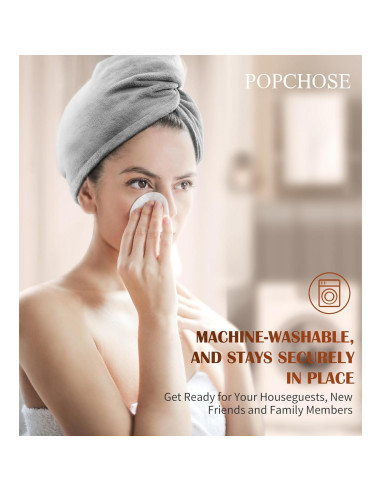 Toalla de Microfibra para Cabello POPCHOSE - Secado Rápido 3 Pzs