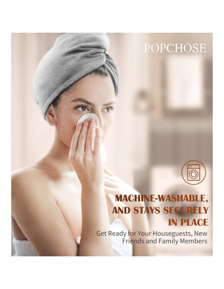 Toalla de Microfibra para Cabello POPCHOSE - Secado Rápido 3 Pzs