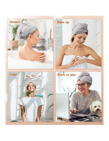 Toalla de Microfibra para Cabello POPCHOSE - Secado Rápido 3 Pzs