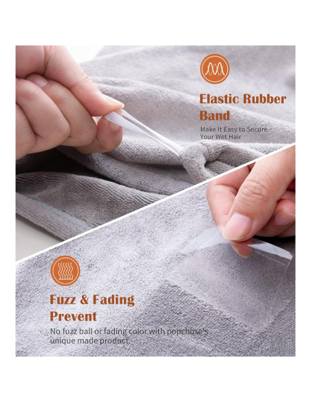 Toalla de Microfibra para Cabello POPCHOSE - Secado Rápido 3 Pzs