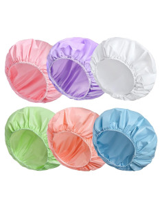 6 Gorras de Ducha Impermeables Doble Cara CHFONG Color Caramelo